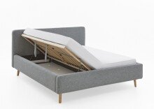 Polsterbett >Mattis mit BK< Liegefläche 180x200 cm, Hevre Türkis, Stellmaß: 201x105x218cm (BxHxT)