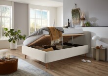 Polsterbett >Mattis mit BK< Liegefläche 140x200 cm, Nordic Ivory, Stellmaß: 161x105x218cm (BxHxT)