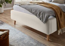 Polsterbett >Mattis mit BK< Liegefläche 140x200 cm, Nordic Ivory, Stellmaß: 161x105x218cm (BxHxT)