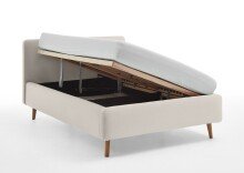 Polsterbett >Mattis mit BK< Liegefläche 140x200 cm, Nordic Ivory, Stellmaß: 161x105x218cm (BxHxT)