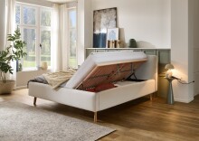 Polsterbett >Mattis mit BK< Liegefläche 180x200 cm, Nordic Ivory, Stellmaß: 201x105x218cm (BxHxT)