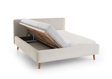 Polsterbett >Mattis mit BK< Liegefläche 160x200 cm, Nordic Ivory, Stellmaß: 181x105x218cm (BxHxT)