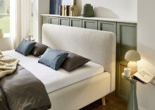 Polsterbett >Mattis mit BK< Liegefläche 160x200 cm, Nordic Ivory, Stellmaß: 181x105x218cm (BxHxT)