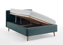 Polsterbett >Mattis mit BK< Liegefläche 140x200 cm, Eisblau, Stellmaß: 161x105x218cm (BxHxT)