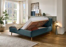Polsterbett >Mattis mit BK< Liegefläche 180x200 cm, Eisblau, Stellmaß: 201x105x218cm (BxHxT)