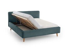 Polsterbett >Mattis mit BK< Liegefläche 180x200 cm, Eisblau, Stellmaß: 201x105x218cm (BxHxT)