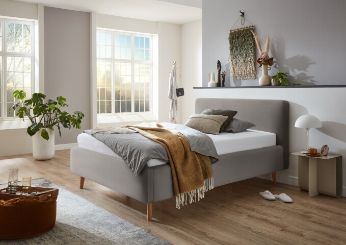 Polsterbett >Mattis mit BK< Liegefläche 140x200 cm, Nordic Ash, Stellmaß: 161x105x218cm (BxHxT)