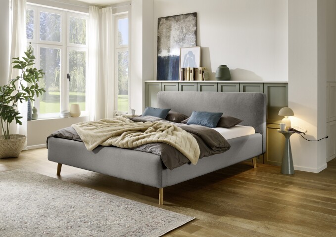 Polsterbett >Mattis mit BK< Liegefläche 180x200 cm, Nordic Ash, Stellmaß: 201x105x218cm (BxHxT)