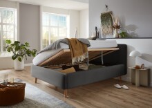 Polsterbett >Mattis mit BK< Liegefläche 140x200 cm, Anthrazit, Stellmaß: 161x105x218cm (BxHxT)