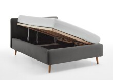Polsterbett >Mattis mit BK< Liegefläche 140x200 cm, Anthrazit, Stellmaß: 161x105x218cm (BxHxT)