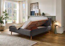 Polsterbett >Mattis mit BK< Liegefläche 180x200 cm, Anthrazit, Stellmaß: 201x105x218cm (BxHxT)