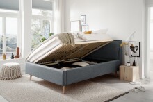 Polsterbett >Frieda mit BK< Liegefläche 140x200 cm, Stelar Ocean, Stellmaß: 156x105x224cm (BxHxT)