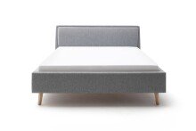 Polsterbett >Frieda mit BK< Liegefläche 160x200 cm, grau, Stellmaß: 176x105x224cm (BxHxT)
