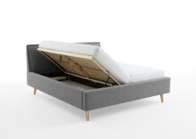 Polsterbett >Frieda mit BK< Liegefläche 180x200 cm, grau, Stellmaß: 196x105x224cm (BxHxT)