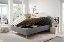 Polsterbett >Frieda mit BK< Liegefläche 140x200 cm, Hellgrau, Stellmaß: 156x105x224cm (BxHxT)