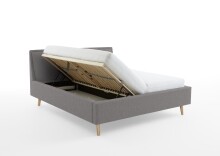 Polsterbett >Frieda mit BK< Liegefläche 160x200 cm, hellgrau, Stellmaß: 176x105x224cm (BxHxT)