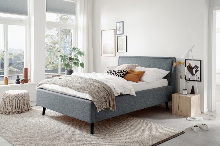 Polsterbett >Frieda mit BK< Liegefläche 140x200 cm, Stelar Ocean, Stellmaß: 156x105x224cm (BxHxT)