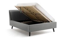 Polsterbett >Frieda mit BK< Liegefläche 140x200 cm, Hellgrau, Stellmaß: 156x105x224cm (BxHxT)