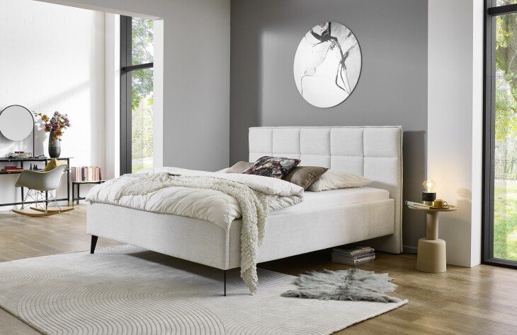 Polsterbett >Paulo< Liegefläche 180x200cm, Cody Beige, Stellmaß: 202x120x213cm (BxHxT)