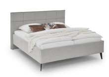 Polsterbett >Paulo< Liegefläche 180x200cm, Cody Hellgrau, Stellmaß: 202x120x213cm (BxHxT)