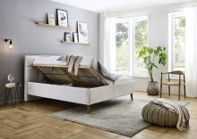 Polsterbett >Paulo mit BK< Liegefläche 160x200 cm, Beige, Stellmaß: 182x120x213cm (BxHxT)