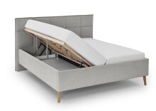 Polsterbett >Paulo mit BK< Liegefläche 160x200 cm, Hellgrau, Stellmaß: 182x120x213cm (BxHxT)