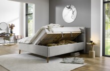 Polsterbett >Paulo mit BK< Liegefläche 180x200 cm, Hellgrau, Stellmaß: 202x120x213cm (BxHxT)