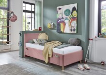 Polsterbett >Cool mit BK< Liegefläche 90x200cm, Rose, Stellmaß: 100x90x210cm (BxHxT)