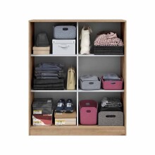 Schuhschrank >GARONA< 6 Fächer, Asteiche Dekor / Artik Weiß - 100x119x40 (BxHxT)