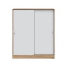 Schuhschrank >GARONA< 6 Fächer, Asteiche Dekor / Artik Weiß - 100x119x40 (BxHxT)