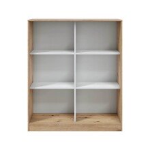 Schuhschrank >GARONA< 6 Fächer, Asteiche Dekor / Artik Weiß - 100x119x40 (BxHxT)