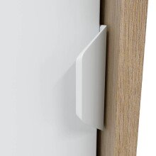 Schuhschrank >GARONA< 6 Fächer, Asteiche Dekor / Artik Weiß - 100x119x40 (BxHxT)