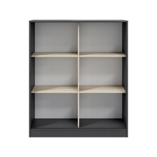 Schuhschrank >GARONA< 6 Fächer, Anthrazitgrau / Eiche Dekor - 100x119x40 (BxHxT)