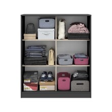 Schuhschrank >GARONA< 6 Fächer, Anthrazitgrau / Eiche Dekor - 100x119x40 (BxHxT)