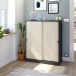 Schuhschrank >GARONA< 6 Fächer, Anthrazitgrau / Eiche Dekor - 100x119x40 (BxHxT)