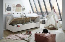 Polsterliege >Cool mit BK< Liegefläche 90x200cm, Scala Beige, Stellmaß: 100x90x210cm (BxHxT)