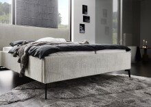 Polsterbett >Riva< Liegefläche 160x200cm, Greige, Stellmaß: 185x112x216cm (BxHxT)