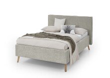 Polsterbett >Riva< Liegefläche 140x200cm, Greige, Stellmaß: 165x112x216cm (BxHxT)