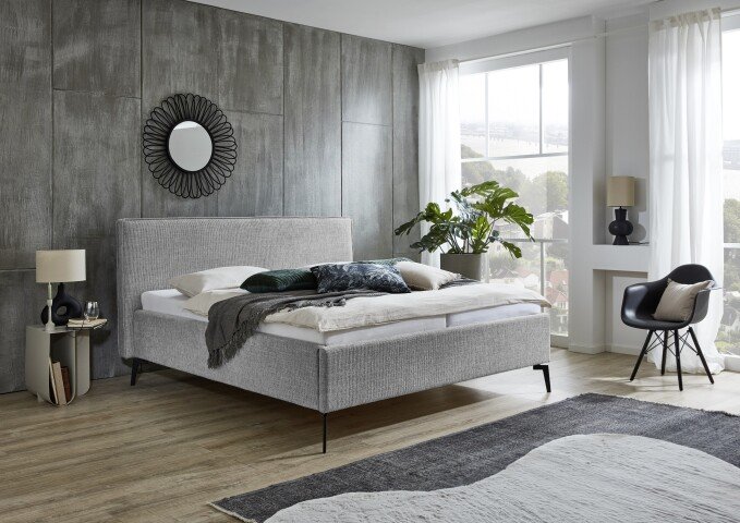 Polsterbett >Riva< Liegefläche 180x200cm, Fog, Stellmaß: 205x112x216cm (BxHxT)