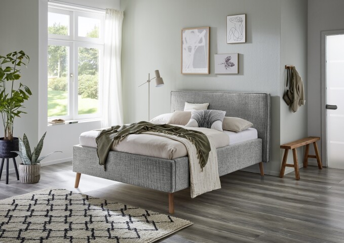 Polsterbett >Riva< Liegefläche 140x200cm, Mouse, Stellmaß: 165x112x216cm (BxHxT)