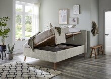 Polsterbett >Riva mit BK< Liegefläche 140x200 cm, Greige, Stellmaß: 165x112x216cm (BxHxT)