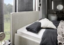 Polsterbett >Riva mit BK< Liegefläche 160x200 cm, Greige, Stellmaß: 185x112x216cm (BxHxT)