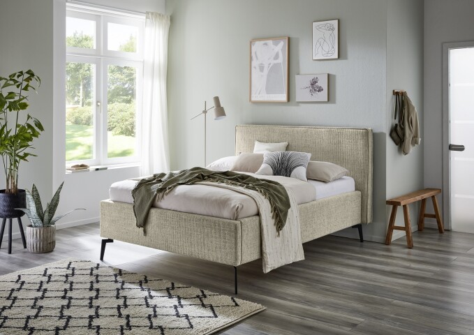 Polsterbett >Riva mit BK< Liegefläche 140x200 cm, Toffee, Stellmaß: 165x112x216cm (BxHxT)