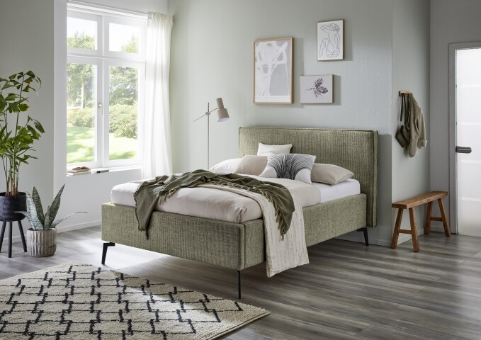 Polsterbett >Riva mit BK< Liegefläche 140x200 cm, Moss, Stellmaß: 165x112x216cm (BxHxT)