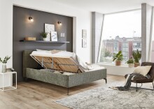 Polsterbett >Riva mit BK< Liegefläche 160x200 cm, Moss, Stellmaß: 185x112x216cm (BxHxT)