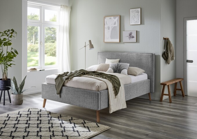 Polsterbett >Riva mit BK< Liegefläche 140x200 cm, Fog, Stellmaß: 165x112x216cm (BxHxT)