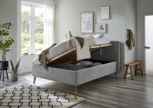 Polsterbett >Riva mit BK< Liegefläche 140x200 cm, Fog, Stellmaß: 165x112x216cm (BxHxT)