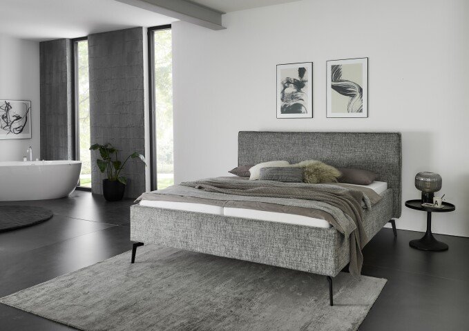 Polsterbett >Riva mit BK< Liegefläche 160x200 cm, Mouse, Stellmaß: 185x112x216cm (BxHxT)