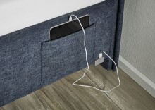 Polsterbett >Fun< Liegefläche 140x200cm, Dunkelblau, Stellmaß: 153x90x215cm (BxHxT)