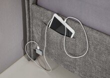 Polsterbett >Fun< Liegefläche 140x200cm, City Grau, Stellmaß: 153x90x215cm (BxHxT)